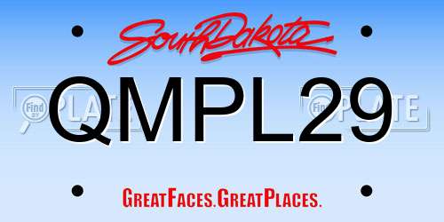 QMPL29 South Dakota License Plate