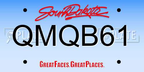 QMQB61 South Dakota License Plate