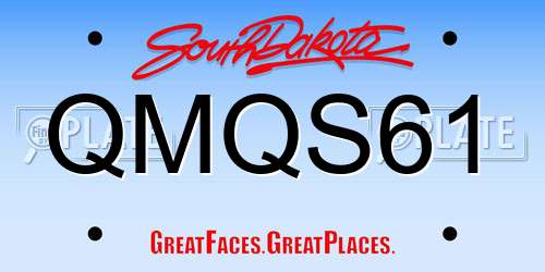 QMQS61 South Dakota License Plate