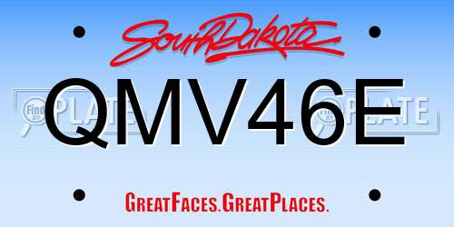 QMV46E South Dakota License Plate