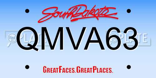 QMVA63 South Dakota License Plate