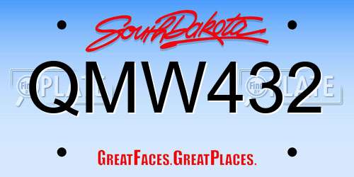 QMW432 South Dakota License Plate