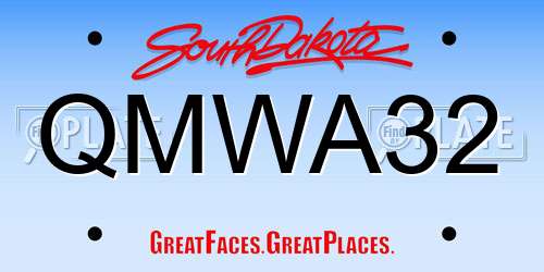 QMWA32 South Dakota License Plate