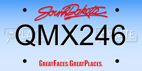 QMX246 South Dakota License Plate