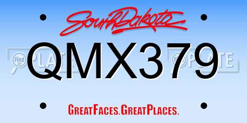 QMX379 South Dakota License Plate