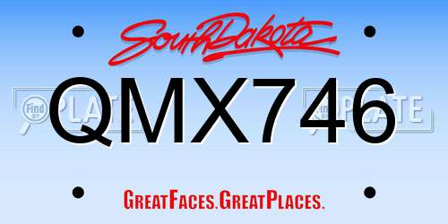 QMX746 South Dakota License Plate