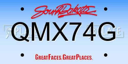 QMX74G South Dakota License Plate