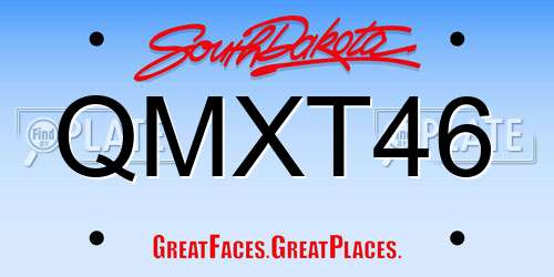 QMXT46 South Dakota License Plate