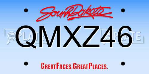QMXZ46 South Dakota License Plate