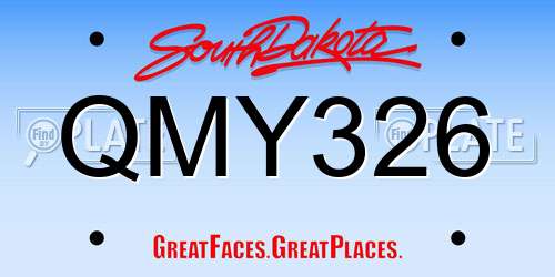 QMY326 South Dakota License Plate