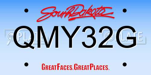 QMY32G South Dakota License Plate