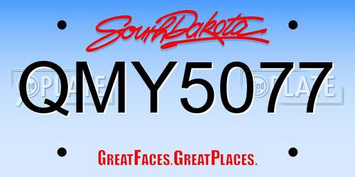 QMY5077 South Dakota License Plate