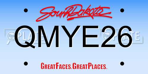 QMYE26 South Dakota License Plate