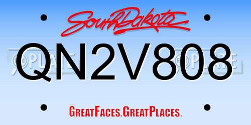 QN2V808 South Dakota License Plate