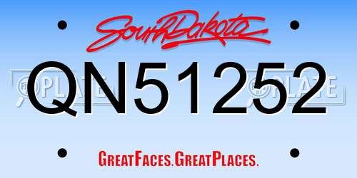 QN51252 South Dakota License Plate