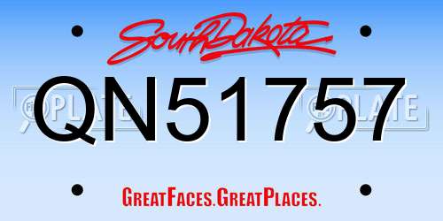 QN51757 South Dakota License Plate