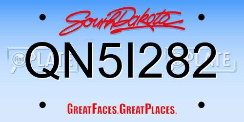 QN5I282 South Dakota License Plate