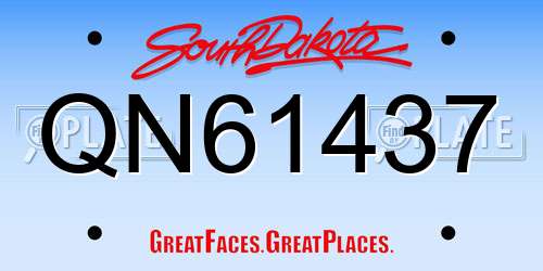 QN61437 South Dakota License Plate
