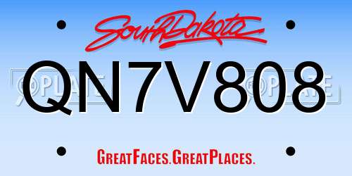 QN7V808 South Dakota License Plate