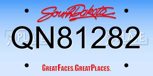 QN81282 South Dakota License Plate