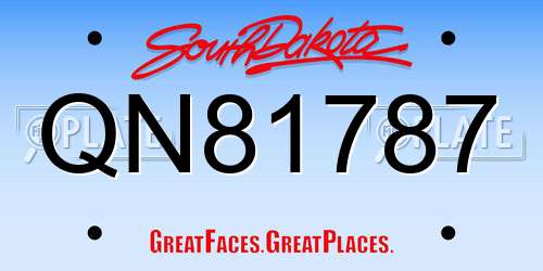 QN81787 South Dakota License Plate