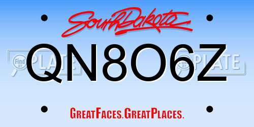 QN8O6Z South Dakota License Plate