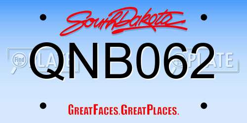 QNB062 South Dakota License Plate