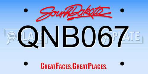 QNB067 South Dakota License Plate