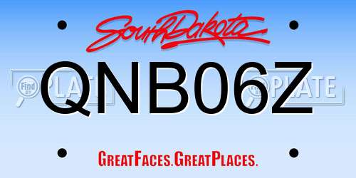 QNB06Z South Dakota License Plate