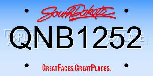 QNB1252 South Dakota License Plate