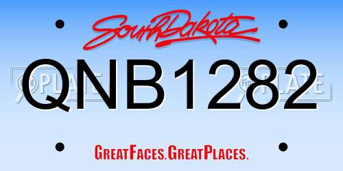QNB1282 South Dakota License Plate