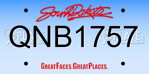 QNB1757 South Dakota License Plate