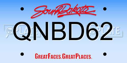 QNBD62 South Dakota License Plate
