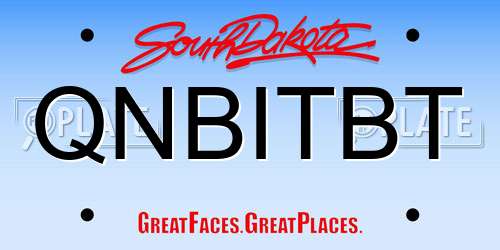 QNBITBT South Dakota License Plate