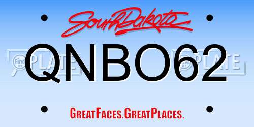 QNBO62 South Dakota License Plate