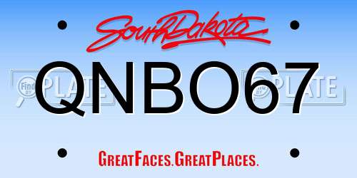 QNBO67 South Dakota License Plate