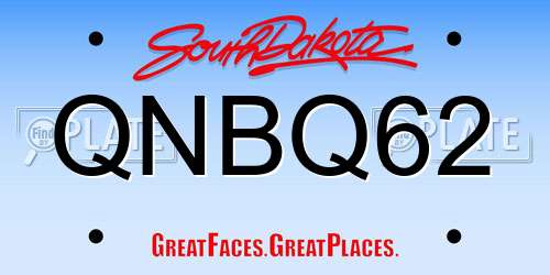 QNBQ62 South Dakota License Plate