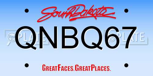 QNBQ67 South Dakota License Plate
