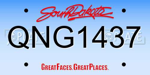 QNG1437 South Dakota License Plate