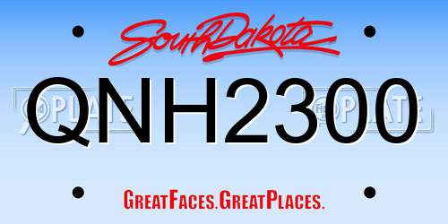QNH2300 South Dakota License Plate