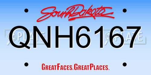 QNH6167 South Dakota License Plate