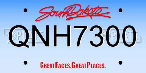 QNH7300 South Dakota License Plate