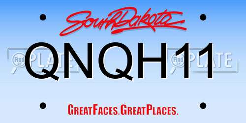 QNQH11 South Dakota License Plate