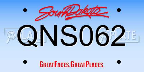 QNS062 South Dakota License Plate