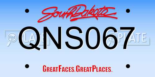 QNS067 South Dakota License Plate