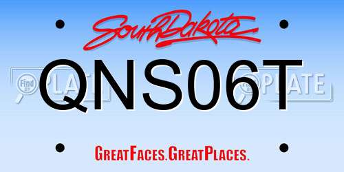 QNS06T South Dakota License Plate