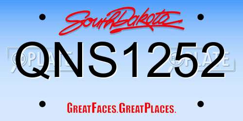 QNS1252 South Dakota License Plate