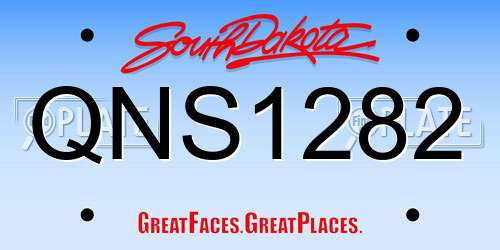 QNS1282 South Dakota License Plate