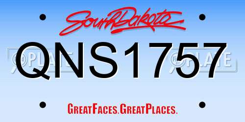 QNS1757 South Dakota License Plate