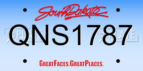 QNS1787 South Dakota License Plate